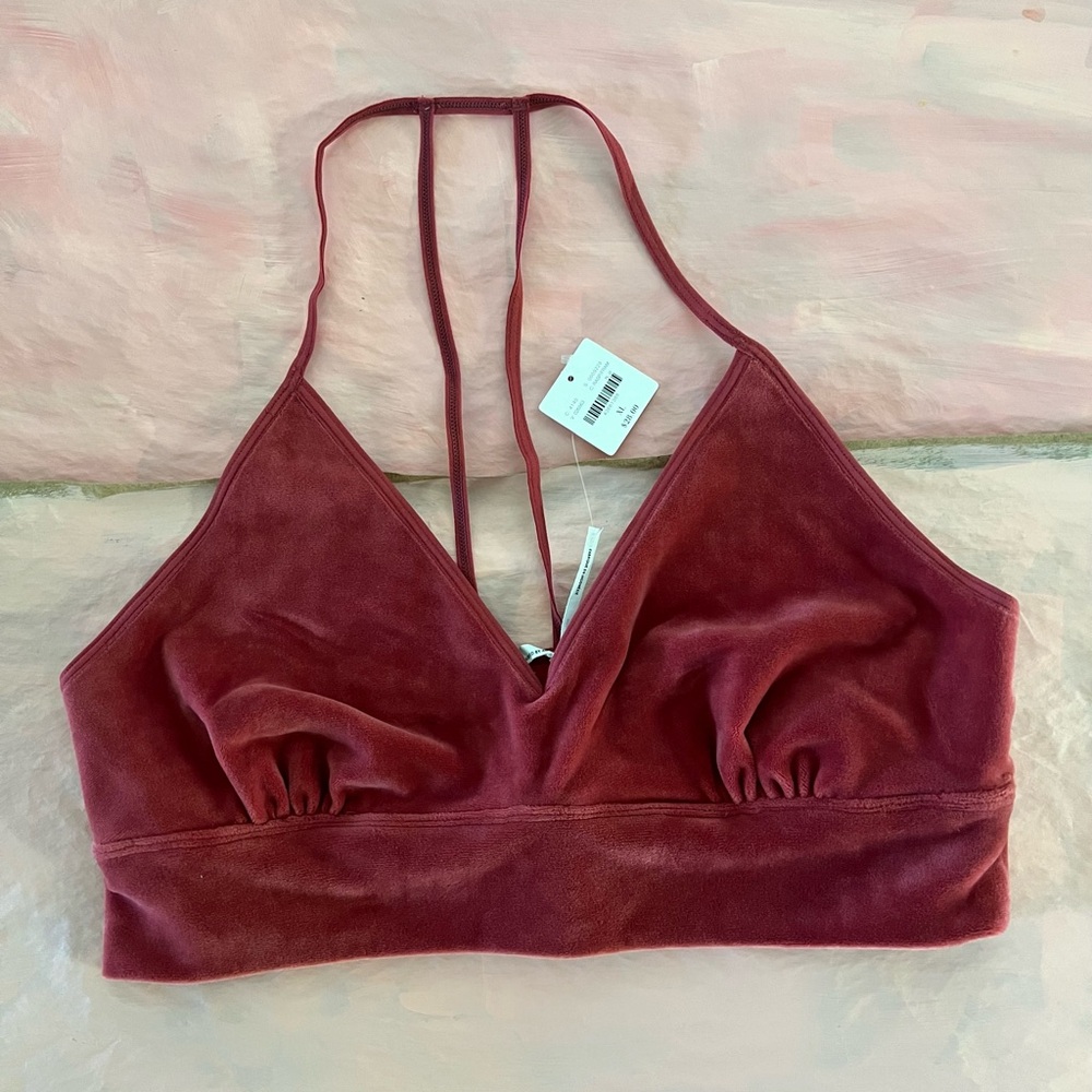 Anthropologie NWT Velvet Bralette Size XL